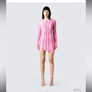 Finesse: Abbie Pink Ribbed Mini Dress. Size M. Like New